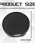 Premium 4 Pack Wheel Center Caps For Cars Trucks And Suv Snap In Rim Hub Covers Waterproof Rust Resistant Decoration Upgrades Your Ride With Sleek Black Finish Badass Protection For Every Vehicle And Tight Fit Guarantee, 6cm/2.4 inch size shown.