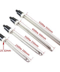 4 Heavy Duty 5500 Watt 220V Immersion Water Heater elements with DN25 threads and stainless steel bodies in various sizes.