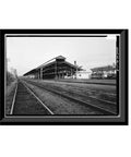 Three Heritage Union Station Train Shed Wall Art Prints Set For Office Decor, vintage train shed black frame print