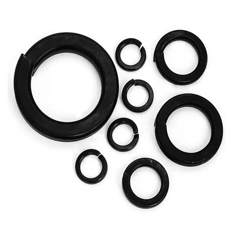 Heavy Duty Lock Washers Set DIN127 Black Grade 8 Steel M1.6 To M24 Pack of Mixed Sizes for Nuts and Bolts Provides Vibration Resistance