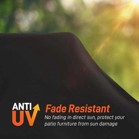 Close-up of Two Pack High Back Patio Chair Covers Waterproof Weatherproof highlighting anti-UV fade resistance