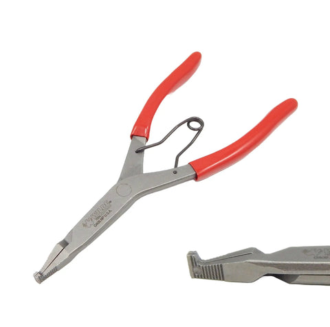 Lock Ring Pliers Set 9 Inch 3 Piece With Straight Right Angle And Thin Bent Curved Tips Made in USA Red Grips Smooth Spring Action