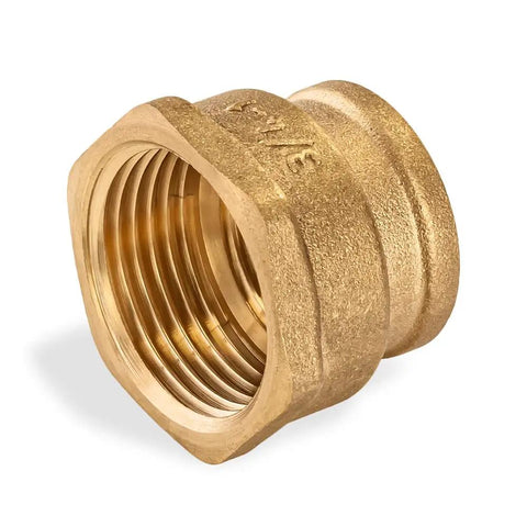 Reducing Coupling 3/4 Inch Female To 1 Inch Female NPT Thread Brass Fitting For Piping Easy Install Tight Seal Durable Brass Construction