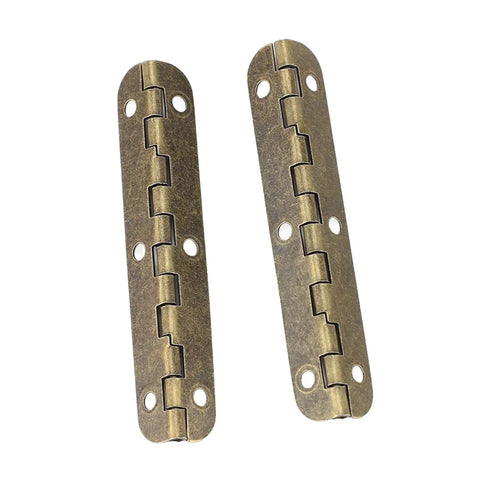 Two pieces of Vintage Bronze 90 Degree Folding Hinges With Screws Pack Of 50 For Tables Cabinets Doors And Furniture 65x15mm Durable Metal Hardware