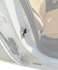 Universal Vehicle Door Buffers Knock Back The Heavy Slam With Chunky Silicone Shock Absorbers and Grip Tight Latch Protectors For Pickup Trucks Jeeps and Road Cruisers on vehicle striker plate.