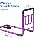 Rock Solid Bed Rails For Elderly Safety With Tool Free Setup, Adjustable Design, Non Slip Ergonomic Handle, Handy Storage Pocket