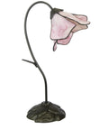 Poelking Table Lamp With Chocolate Bronze Finish and Art Glass Shade, 21 Inch Tall, 10 by 10 Base, Tiffany Style Lighting