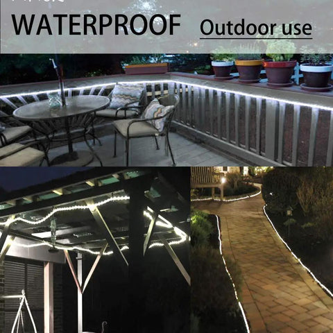 Outdoor decor with 75ft Rope Lights With 280 LEDs Remote Control Waterproof Dimmable Tube Light With Timer 8 Lighting Modes