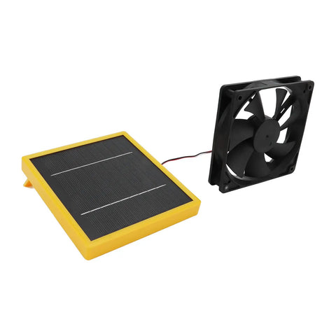 Solar Powered Fan Kit 5W 12V Portable DIY Cooling Ventilation For Chicken Coops And Greenhouses With Bracket Ultra Efficient Conversion Lightweight Easy Plug N Play And Backpack Friendly