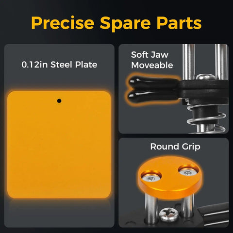 Dual Clamp Soldering Helper Stand With Quick Release Third Hand For Electronics PCB Repair DIY Projects Jewelry Craft No Fuss Soldering Aid Station Adjustable Compact Yellow Black precise spare parts details