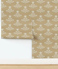 Heavy Duty Pvc Free Wallpaper With Matte Linen Texture Block Print Design Professional Type Ii Wall Covering For Kitchens Bathrooms And Commercial Spaces Built Tough Paste To Paper Install You Can Depend On with light floral patterns