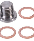 Heavy Duty Oil Drain Plug and Crush Washer Kit For Polaris General XP 1000 900 Models 2013 Through 2025 Replacement Part Number 7052306 And 5812232 Top Quality Fitment steel plug with three copper washers