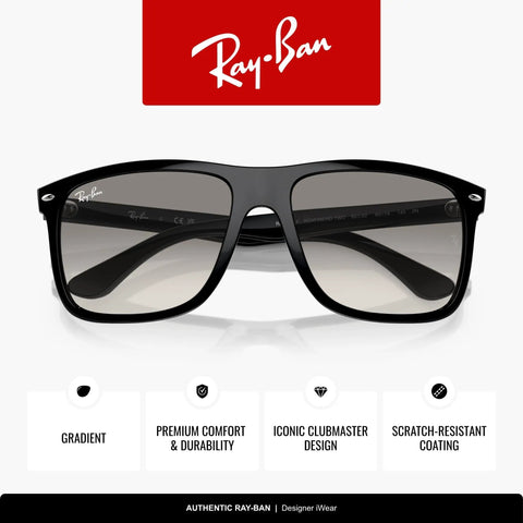 Boyfriend Two Square Sunglasses Black Frame With Light Grey Crystal Lenses 60mm Unisex Dope Shades, gradient lenses.
