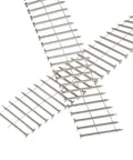 Heavy Duty 3600 Count Stainless Coil Siding Nails Two And A Half Inch Ring Shank 15 Degree Small Cap Coil Nails With Cap Warp Zero Point Zero Nine Inch Gauge For Cement Board Siding And Fencing, arranged in an overlapping pattern