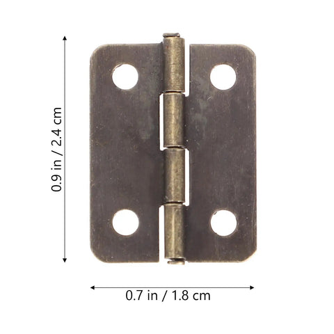 20 Piece Small Iron Folding Hinges For Bird Houses And Jewelry Boxes Rust Resistant And Fade Proof Mini Hinges