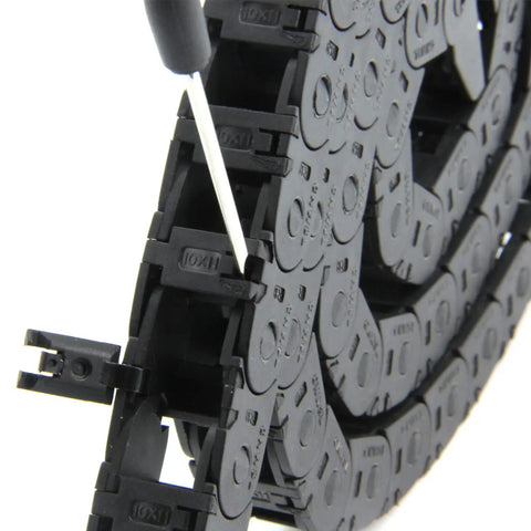 1 Meter Open Type Drag Chain Cable Carrier With 10x11mm Internal Size For 3D Printers And CNC Machines Includes End Connectors And Screwdriver Tool Built Tough Durable Plastic Cable Chain For Smooth Low Friction Motion