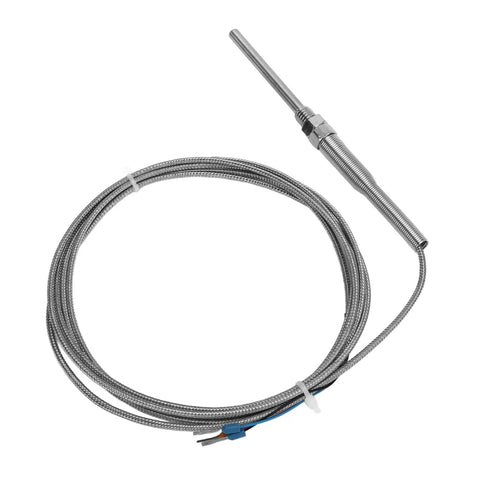 PT100 Temperature Sensor Probe In Stainless Steel, Industrial Thermocouple For Temperature Control And Monitoring, 58 To 752 Fahrenheit Range, Plug-And-Play Install And Durable For Equipment Testing, coiled cable