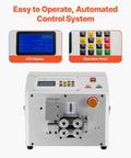 Automatic Heat Shrink Tube Cutter With Lcd Display showing operation panel for auto cutting machine, suitable for PVC PE silicone tubes.