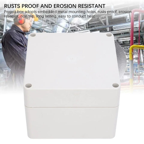 Rugged Weatherproof IP65 Electrical Enclosure Project Box 120X120X90MM ABS Plastic Outdoor Junction Box front view