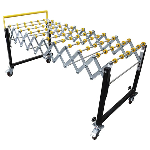 Flexible Portable Unpowered Conveyor With Adjustable Length And Height Expandable From 15.7 To 59 Inches, ABS Skate Wheels