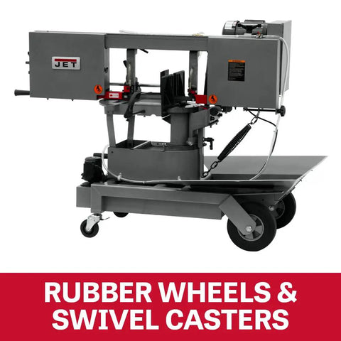10 Inch Portable Dual Mitering Bandsaw With Coolant System, Hydraulic Downfeed, Automatic Shutoff, Self Propelled Blade Brush, Protractor Angle Cutting, 115/230V One Phase, Heavy Duty Metalworking Workhorse