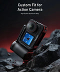 Metal Street Grip Kit For DJI Action 5 Pro 4 3 With Cage And Quick Release Handle Grip on rocky terrain