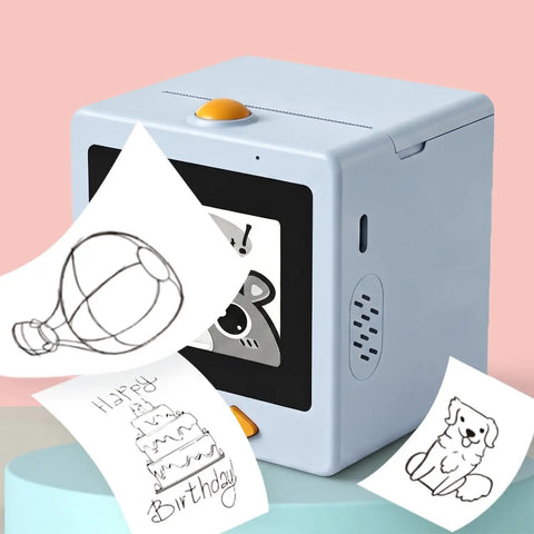 Smart AI Voice Controlled Thermal Sticker Printer With 2.4 Inch HD Display And Portable ABS Construction For Hassle Free Setup printing stickers.