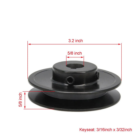 Tough As Nails Single Groove Cast Iron V Belt Sheave 3.2 Inch Outside Diameter 5/8 Inch Bore Web Pulley for machinery use.
