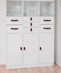 White cabinet with Leather Drawer Pulls 48 Pack Cognac Color 6.5 X 1 Inch Leather Handles For Dresser Cabinets That Give Your Furniture A Dope Industrial Rustic Makeover