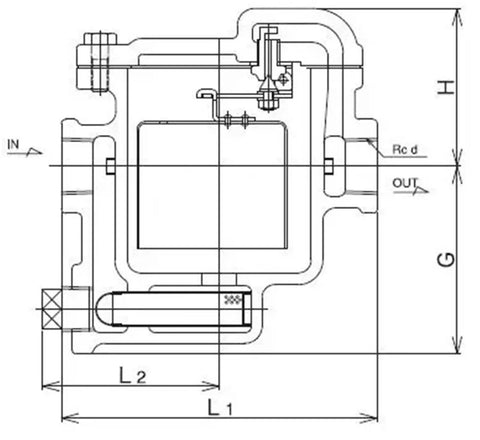 Diagram of Heavy Duty Steam Pipeline Drain Valve AK 1H DN20 Built To Last High Temperature Ready For Industrial Use