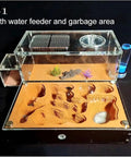Big Kid Friendly Ant Farm Castle With Plaster And Acrylic Slab Nest, Feeding Area And Workshop Terrarium, Hands On Educational Ecosystem Gift For Curious Minds, 22.3x19.7x9.5 cm acrylic/plaster, water feeder