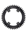 X-Sync 42T Chainring With 110mm Asymmetric BCD Black CNC Aluminum, top view, showcasing narrow/wide tooth design