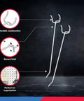 Two metal hooks from Six Inch Pegboard Hook Organizer Kit 50 Pack For Garage Wall Storage And Shelving A Garage Must Have For Tools Craft Supplies And Extension Cords Perfect For Organizing Power And Hand Tools In A Busy Shop