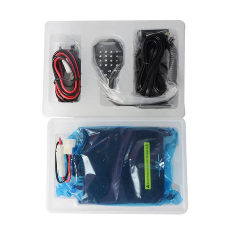 Quad Band 50W Cross Band Car Ham Radio With Alphanumeric Display CTCSS DCS DTMF components packaged in tray