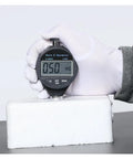 Heavy Duty Digital Durometer Hardness Tester Meter Showing Type A D C Scale measuring foam firmness with digital display.