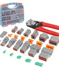 Waterproof Wire Connector Kit With 439 Pieces For Automotive Electrical Wiring Sealed Pin And Socket Connectors With Pro Grade Crimp Tool