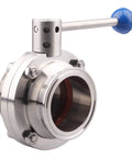 Sanitary Butterfly Valve With Pull Handle Stainless Steel 304 Tri Clamp Clover Two Point Five Inch Tube OD
