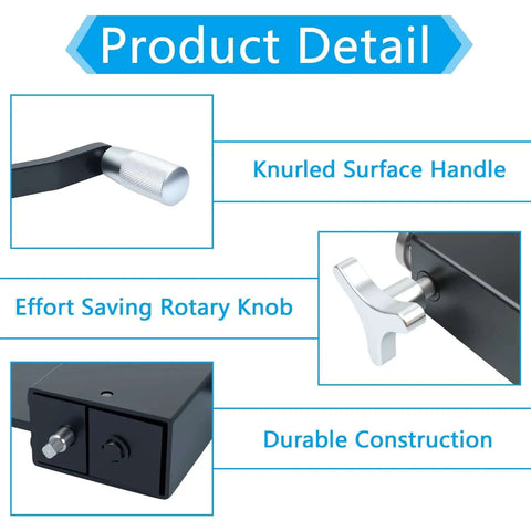 Knurled handle and rotary knob detail on Bead Roller Tool For Tubing And Intercooler Piping, Fits 5/8 Inch Inner Diameter