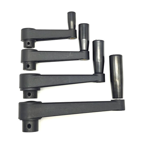 4 Inch Nylon Crank Handle For Drill Press Revolving Handle With Round Or Square Installation Hole, four black crank handles