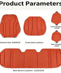 Breathable Car Seat Cushions Full Set With Seaweed Fiber Backrest And Headrest Covers Featuring Solid Non Slip Silicone Base And Airbag Safe Design To Crush Summer Heat And Keep Your Daily Drive Fresh size and layout diagram