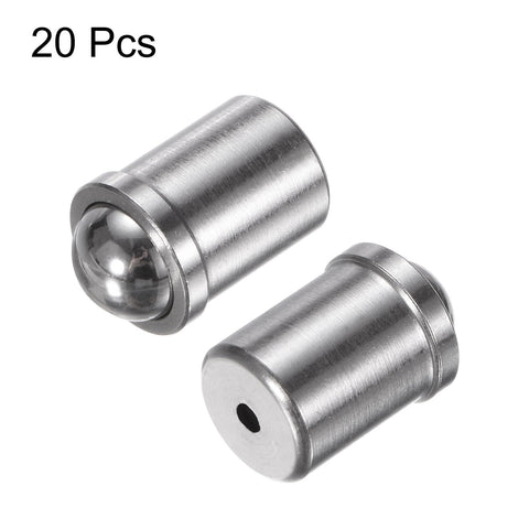 Top Shelf 20 Piece 304 Stainless Steel Ball Spring Plungers heavy duty cabinet latch positioning pins, two views of plungers.