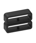 Rock Solid Silicone Keeper Rings For Watch Bands No Dangle Drama Quick Snap Retainer Clips with smooth black finish for secure strap.