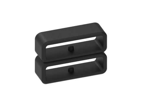 Rock Solid Silicone Keeper Rings For Watch Bands No Dangle Drama Quick Snap Retainer Clips with smooth black finish for secure strap.