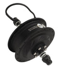 Heavy Duty 48V 500W Electric Bicycle Gear Hub Motor Featuring Brushless Rear Drive Aluminum Rim close-up view with wire connection.