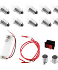 Cool Hands On Circuit Experiment Kit For Electricity Learning DIY STEM Kit components including bulbs, battery box, switch, wires.