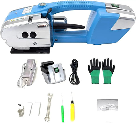 Heavy Duty Automatic Hot Melt Strapping Tool That Knocks Out 13 To 16 Mm Pp And Pet Straps With A Reliable 3000 Mah Battery for sealing with accessories.