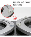 Heavy Duty Lazy Susan Turntable Base With Smooth 360 Spin Aluminum Alloy Circular Bearing Plate showing rubber pad detail