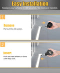 Installation instructions for Set of 5 Quiet 3 Inch Rubber Office Chair Caster Wheels with Universal 11x22mm Stem