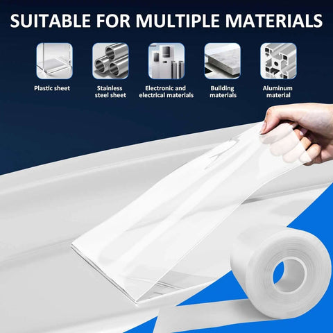 Pro Grade Urethane Die Protection Film For Press Brake Bending, showing milky white transparent film in hand, prevents scratches and rust.