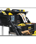 FatMax 4 In 1 Mobile Work Station with tiered cantilever storage showing tools and compartments, black finish